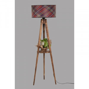 Lampadar Spaulding, lemn masiv/textil, 153 x 50 x 50 cm - Img 2