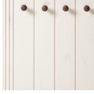 Lillehammer cuier perete panou 60x120x25 cm, 5 carlige, lemn masiv pin lacuit, pin alb - Verificat A · Re-Bloom - Img 5