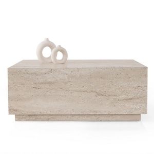 Lizbon masuta de cafea, PAL melaminat 18mm, 90x90x35.5 cm, picioare PAL, gri - Verificat A · Re-Bloom - Img 2