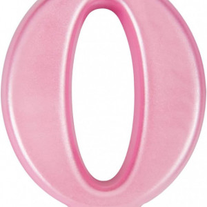 Lumanare pentru tort cifra 0 UVTQSSP, ceara, roz, 8 cm