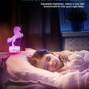 Lumina de noapte cu iluzie unicorn Nice Dream, plastic, roz, 3D - Img 2