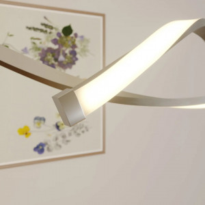 Lustra tip pendul Auron, LED, metal/PMMA, argintiu/alb, 107 x 180 cm - Img 3