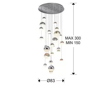 Lustra tip pendul LED Avocet, 150x 83x 83 cm 