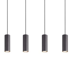 Lustra tip pendul Marley, 4 lumini, metal, negru, 75 x 9 x 150 cm