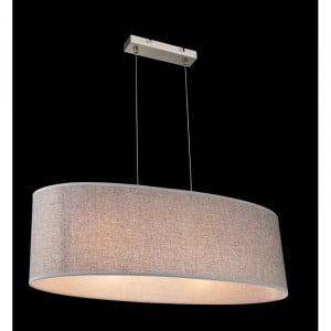 Lustra tip pendul Paco, metal/textil, gri/argintiu, 65 x 25 x 140 cm