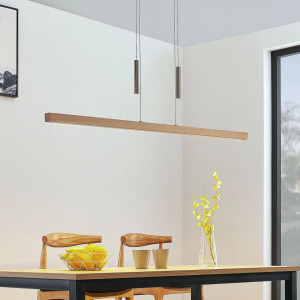 Lustra tip pendul Tamlin, LED, lemn/metal, natur, 140 x 210 cm - Img 1