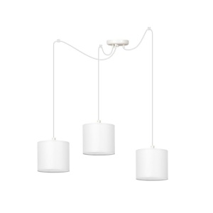 Lustra tip pendul Venita, 3 lumini, metal/textil, alb, 80 x 200 x 50 cm