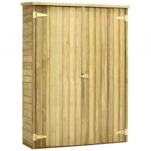 Magazie de gradina pentru scule, lemn masiv de pin, 171x123x50 cm - Img 1