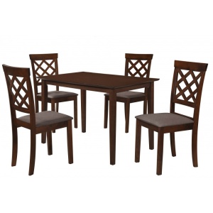 Masa bucatarie si dining Drimus Bali, blat MDF, picioare lemn, dreptunghiulara, 112x72x74 cm, nuc - Img 4