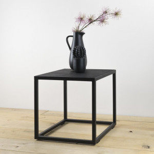 Masa laterală Amburgey, lemn/metal, neagra, 40 x 40 x 40 cm - Img 2