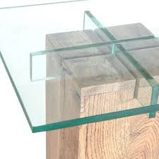 Masa laterala Bayamon, lemn/sticla, maro, 40 x 50 x 40 cm - Img 3
