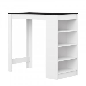 Masa Neville din lemn, alb / negru, 115 x 50 cm - Img 4