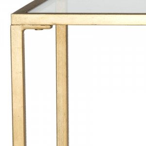 Masa tip consola Eila, metal/sticla, auriu, 81,28 x 160 x 40 cm - Img 2