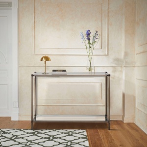 Masa tip consola Guido Maria Kretschmer Home&Living, metal/sticla, maro/transparent, 41 x 110 x 78,6 cm