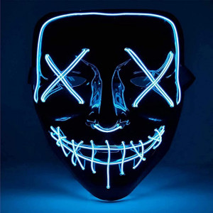 Masca pentru Halloween Sugoo, LED, PVC, negru - Img 1
