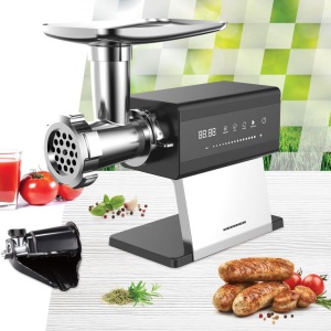 Masina de tocat Heinner PrestigeChop HMG-DTSS2500, Putere 2500W, Motor DC, Control Touch, Accesoriu Rosii, Kibbe, Carnati, Inox - Img 4