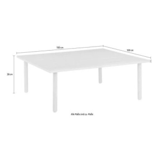 Masuta de cafea Annelise, metal/MDF, negru, 100 x 100 x 37,5 cm