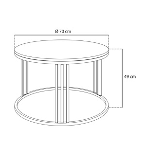 Masuta de cafea Atnip, lemn/metal, maro/negru, 70 x 49 cm