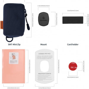 Mini portofel pentru telefon Sinjimoru, textil, albastru inchis