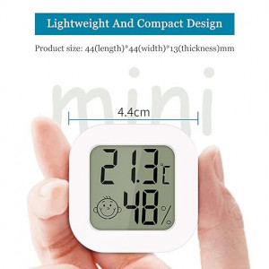 Mini termo-higrometru digital RUIZHI, ecran LCD, plastic, alb