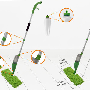 Mop cu pulverizator ANSIO, verde, plastic/microfibra, 122 x 42 x 14 cm