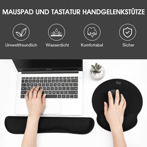 Mouse Pad si suport pentru incheietura manii , cauciuc, negru