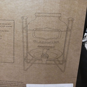 Navaris dozator bauturi sticla borosilicata rainbow irizat, 5L, Ø16x27cm, 2kg, robinet inox, stand metalic, manere lemn, rezistenta -20°C/300°C, transparent/rainbow - Verificat A · Re-Bloom - Img 6