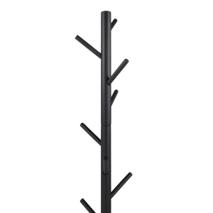 Nootas cuier 36x170x36 cm, lemn masiv lacuit, partial asamblat, negru - Verificat A · Re-Bloom - Img 4
