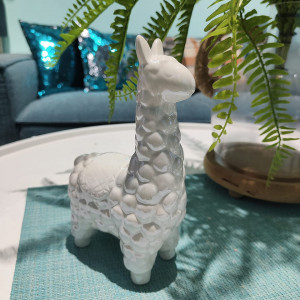 Obiect decorativ Casaido, model alpaca, ceramica, gri, 17,2 x 12,9 x 7 cm - Img 4