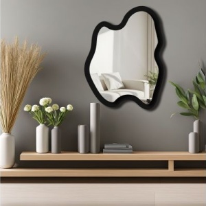 Oglinda decorativa Re-Bloom, plexiglas/EVA, negru, 38 x 50 cm - Img 3