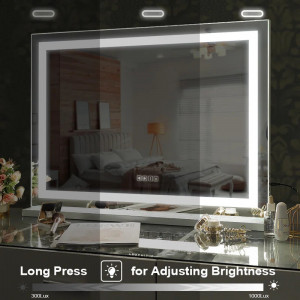 Oglinda pentru baie Assis, LED, metal/sticla, 58 x 80 x 3/13 cm