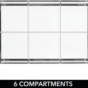 Organizator pentru cosmetice mDesign, plastic, negru/transparent, 27,2 x 17,3 x 11,4 cm - Img 5