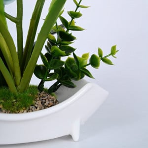 Orhidee artificiala RENATUHOM, albastru/verde, matase/plastic/ceramica, 38 x 16 x 11 cm - Img 5