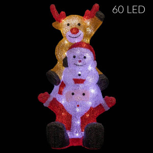 Ornament luminos de exterior pentru Craciun, plastic, multicolor, 58 x 33 x 21