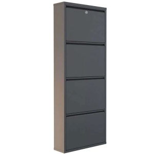 Pantofar de perete cu incuietoare 50x15x136 cm, metal 100%, antracit - Verificat A · Re-Bloom
