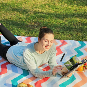 Patura de picnic SONGMICS, textil, multicolor, 200 x 200 cm - Img 3