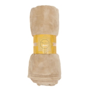 Patura Ella Home, calduroasa si moale, Poliester, Bej, 170x130cm