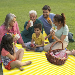 Patura pentru picnic Naapesi, PVC, galben, 150 x 200 cm - Img 7