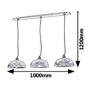 Pendul Rabalux Petrina, 3xE27, crom satinat, L 100 x H 120 cm - Img 4