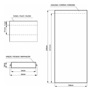 Perdea Flhf, poliester, bej, 140 x 245 cm