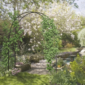 Pergola de gradina arcada 2.23m, metal, 157x40x223 cm, spatiu interior 153x222 cm, bolta de nunta/spalier, negru - Verificat A · Re-Bloom - Img 2