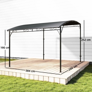 Pergola pentru terasa Re-Bloom, metal/poliester, 286x384x252 cm, 16 gauri drenaj, rezistenta vant nivel 4, 8 cuie+8 suruburi incluse, gri/gri inchis - Verificat A · Re-Bloom - Img 2