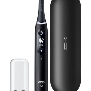 Periuta de dinti electrica Oral-B iO6 cu Tehnologie Magnetica si Micro-Vibratii, Inteligenta artificiala, Display led interactiv, Senzor de presiune Smart, Timer vizibil, 5 moduri, 1 capat, Trusa de calatorie, Negru, Resigilat, Grad A - Img 1