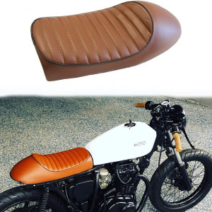 Perna pentru motocicleta retro DREAMIZER, piele PU/polipropilena/spuma/metal, maro, 46,5cm x 24,5 cm - Img 4