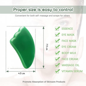 Piatra pentru masaj facial RBSFL, verde, 4,5 x 7,5 cm - Img 6