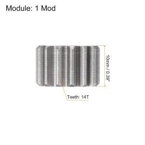 Pinion Sourcing Map, otel inoxidabil, argintiu, 16 x 10 mm