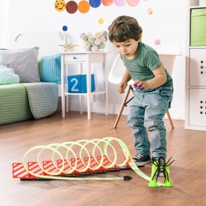 Pista pentru masini cu efecte luminoase si masina inclusa, PP/PS/ABS/TPR/HIPS, 86x67x21 cm, varsta 3-6 ani, verde/rosu - Verificat A · Re-Bloom - Img 2