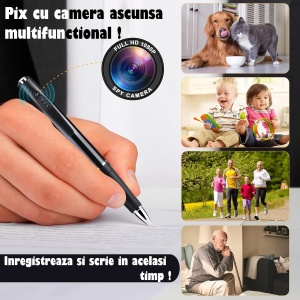 Pix Spion cu Camera 1080 Full HD si Microfon, Inregistrare Audio-Video, Foto, Aparat Spion cu Camera Ascunsa - Img 2