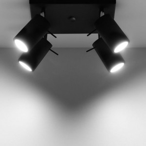 Plafoniera Etna, metal, negru, 25 x 15 x 25 cm - Img 3