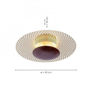 Plafoniera NEVIS, LED, metal, maro, 16 x 45 cm - Img 2